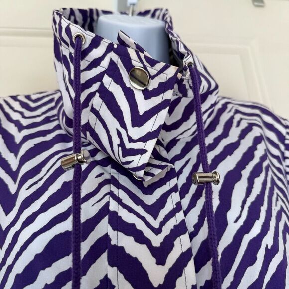 Chicos Zenergy Women’s Neema Jacket Purple Jasper Zhara Zebra Print - Picture 2 of 11